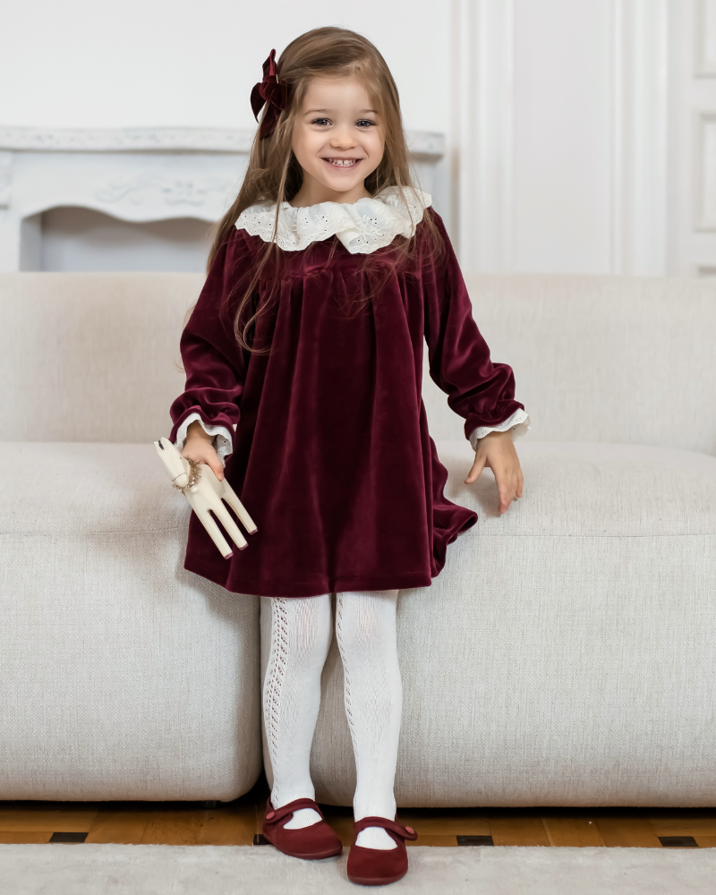 NELYA - Robe de fête en velours