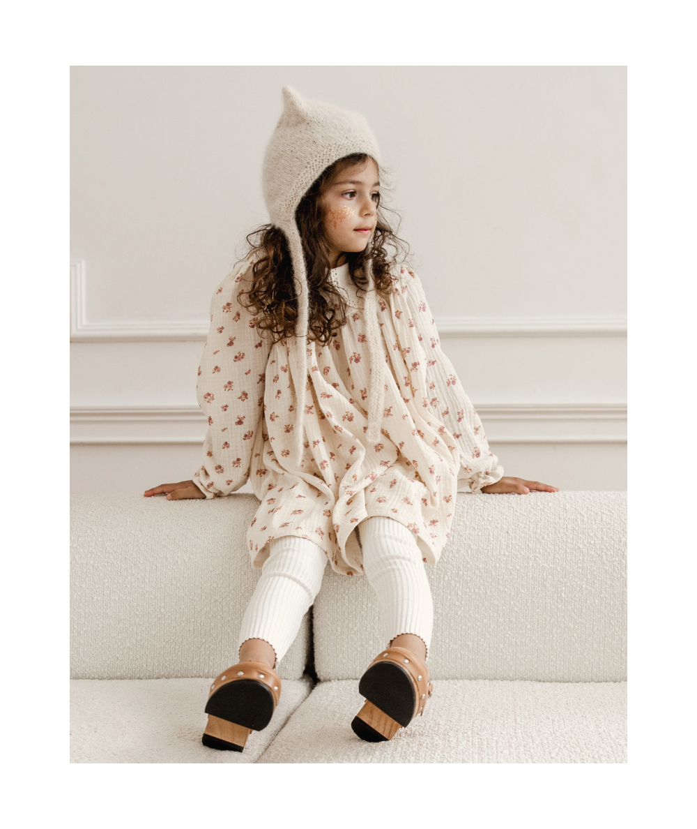 ZOÉ - Robe en mousseline et col flora