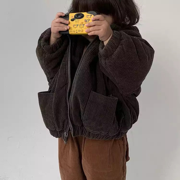 CORY - Sweet à capuche en velours côtelé