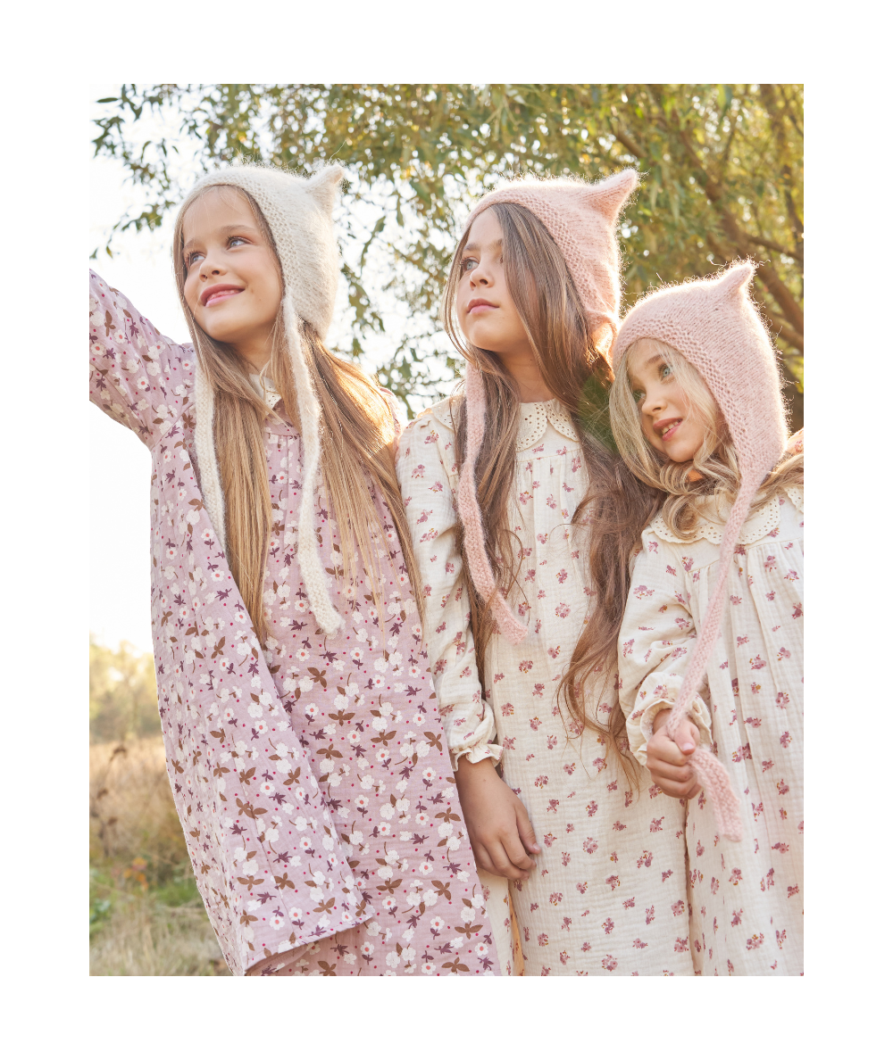 ZOÉ - Robe en mousseline et col flora