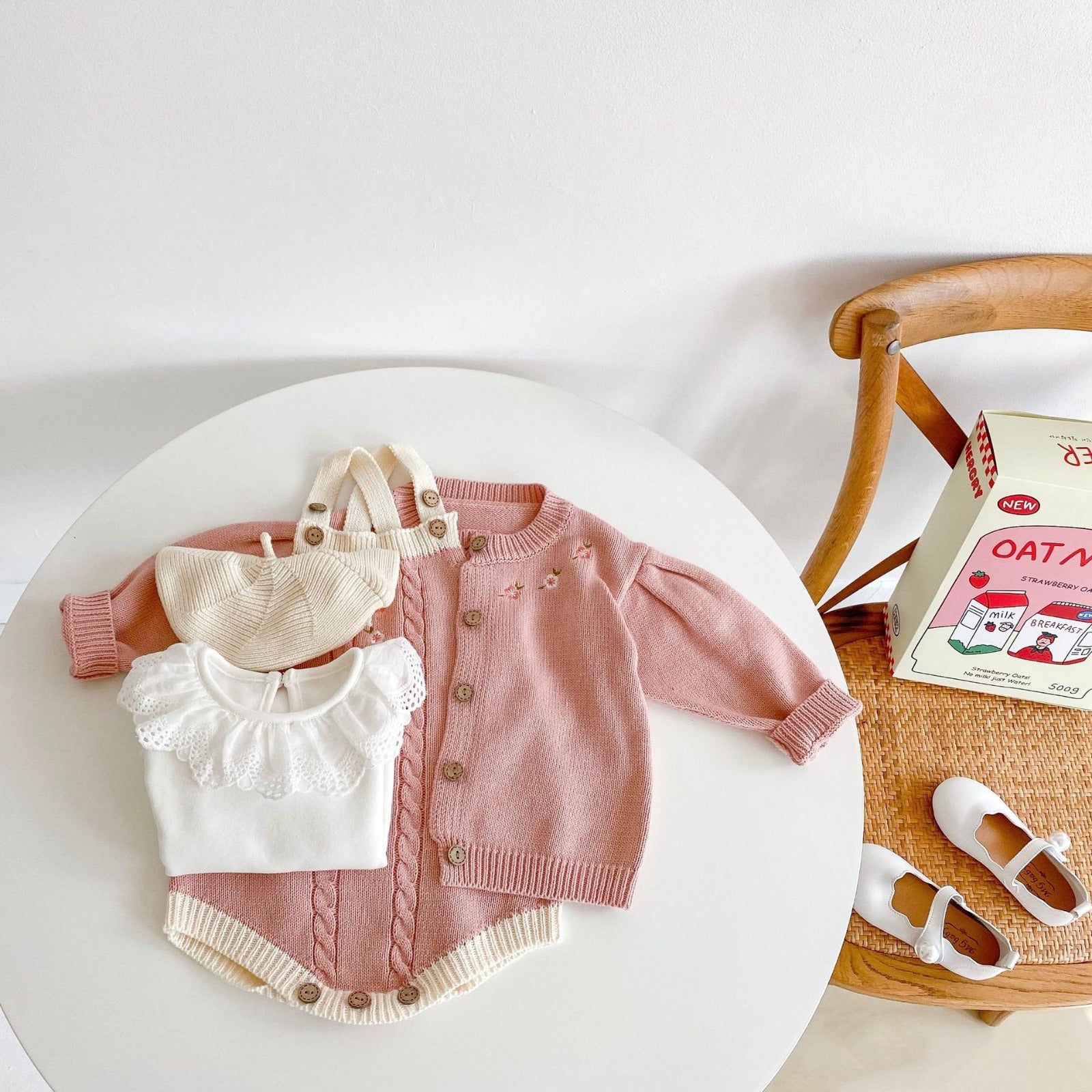 FARA - Cardigan & Barboteuse à bretelles