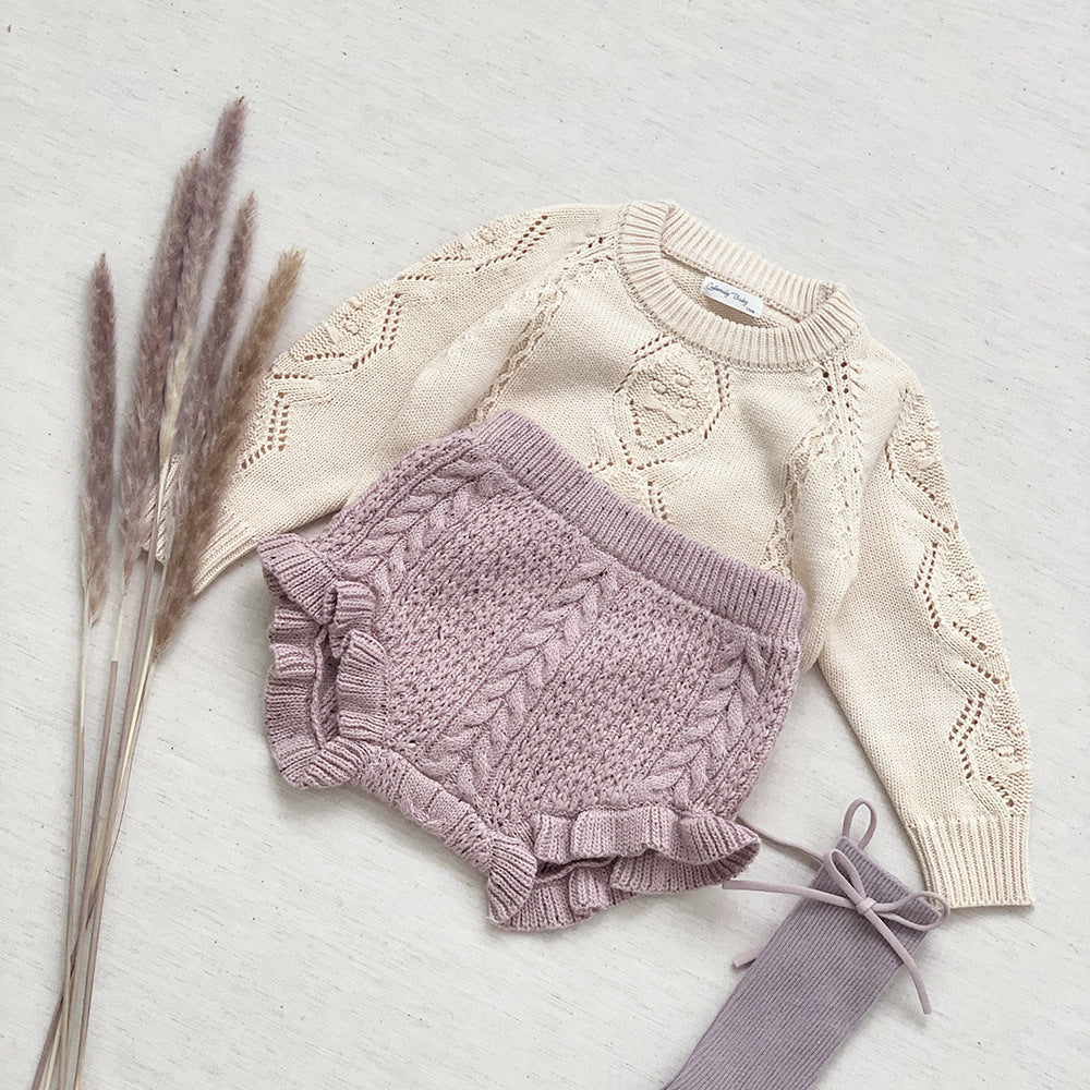 AMY - Boomers bouffante en maille mouchetée