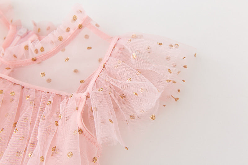 PRINCESSE - Robe en tulle pailleté or