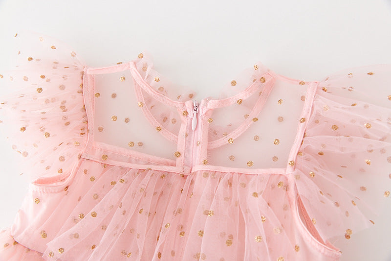 PRINCESSE - Robe en tulle pailleté or