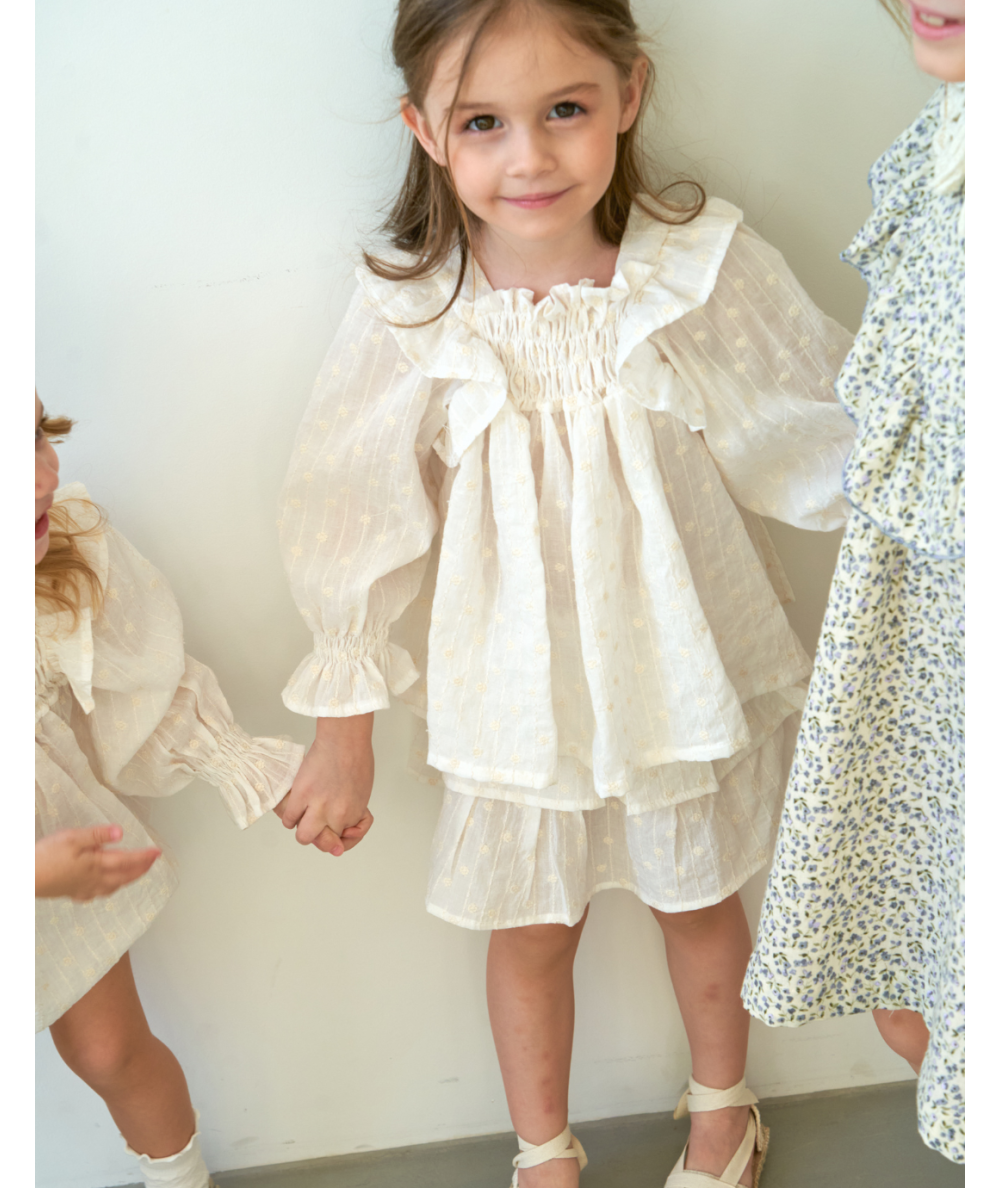 SHANNY - Ensemble à volants & broderies fines