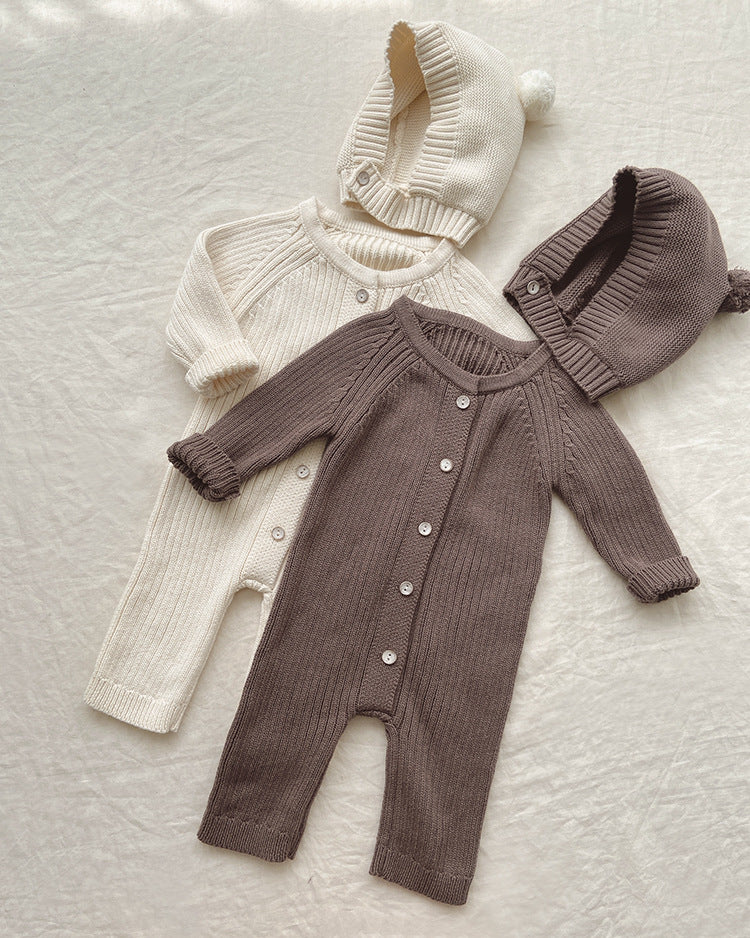 L’ESSENTIEL- Grenouillère & bonnet en tricot