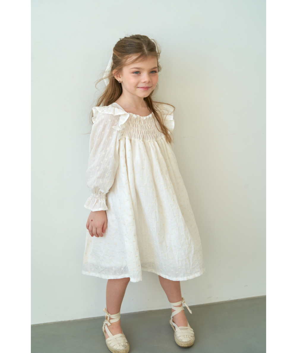 SHANNY - Robe à volants & broderies fines