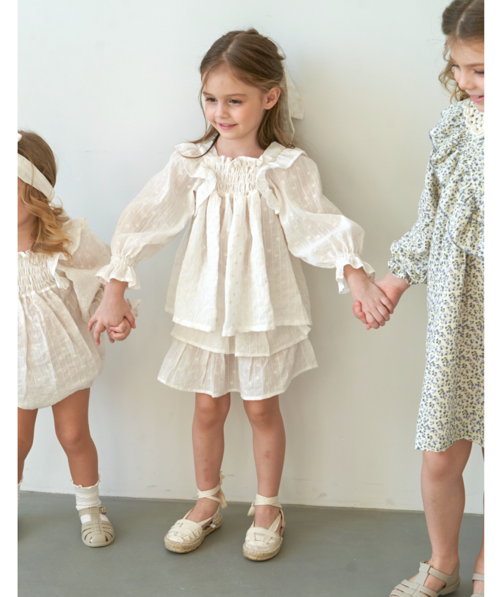 SHANNY - Ensemble à volants & broderies fines