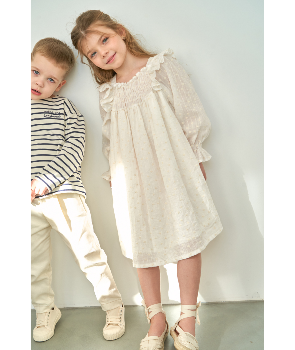 SHANNY - Robe à volants & broderies fines