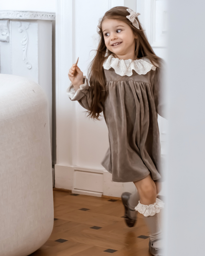 NELYA - Robe de fête en velours