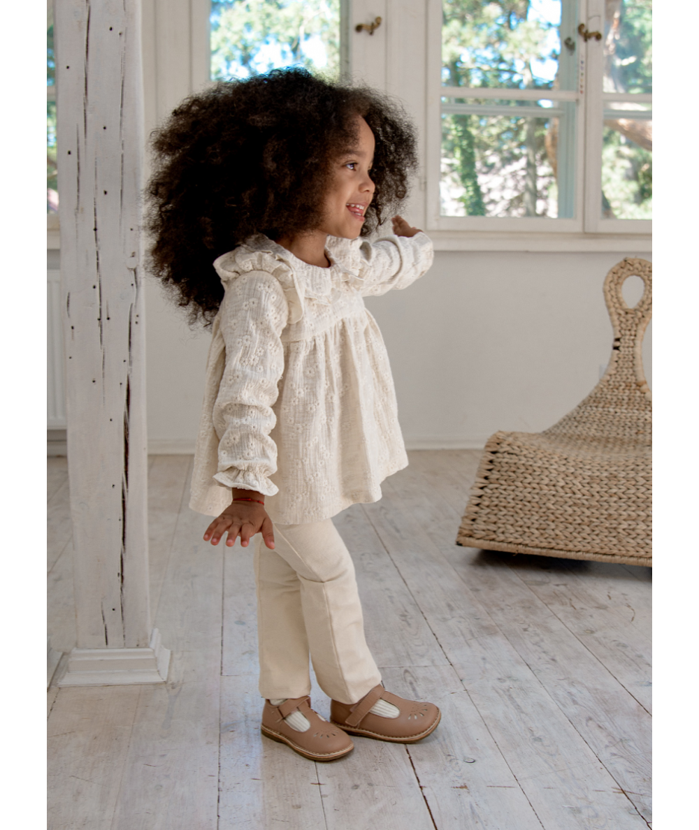 CELEEN - Blouse brodée à volants