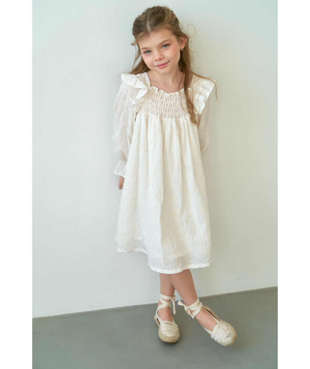 SHANNY - Robe à volants & broderies fines